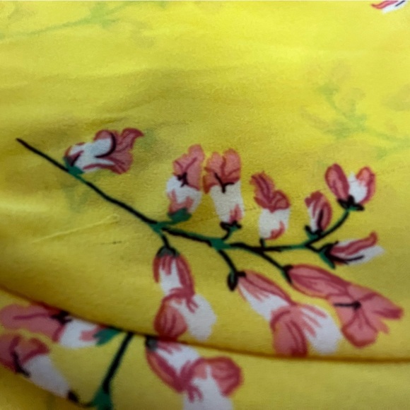 GB Girls Yellow Floral High Neck Halter Sundress with Asymmetrical Hem, Sz LG - Picture 13 of 16